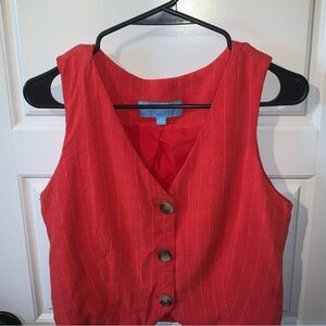 Women's Red Sleeveless Top